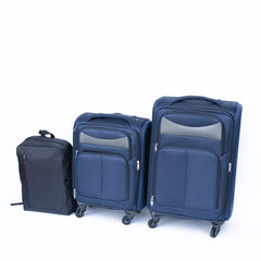 (20+24) Travel case two-piece suitcase set Oxford trolley case without password lock universal wheel + Oxford cloth backpack BLUE
