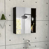 Labelle Medicine Cabinet With Mirror, Five Internal Shelves, Single Door -Black