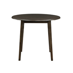 Espresso Finish Round Small Dining Table with Dual Drop Leaves Wooden Casual Dining Furniture 1pc