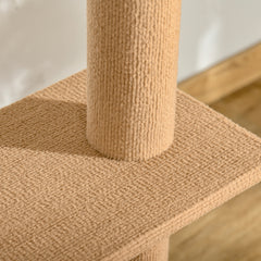 PawHut 4-level Platform Cat Tree with Sisal-Covered Scratching Posts Natural Cat Tree Activity Center for kittens , Brown