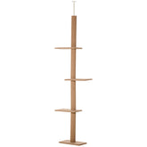 PawHut 4-level Platform Cat Tree with Sisal-Covered Scratching Posts Natural Cat Tree Activity Center for kittens , Brown