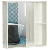 kleankin 24.75" x 25.5" Bathroom Medicine Cabinet with Mirror, Storage Shelf, Over Toilet Bathroom Cabinet Wall Mounted for Living Room and Laundry Room, White