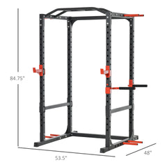 Soozier Power Tower Pull Up Bar Squat Rack Power Cage At Home Workout Equipment,Upper Body Strength Training Equipment