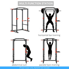 Soozier Power Tower Pull Up Bar Squat Rack Power Cage At Home Workout Equipment,Upper Body Strength Training Equipment