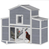 PawHut 66.5" Large Chicken Coop, Wooden Chicken House with 2 Nesting Boxes, Sliding Tray & Ramp, for Backyard Farm