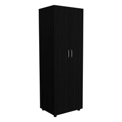 2 Piece Bedroom Set, London Armoire + Aralia Drawer Dresser, Black / Light Oak