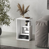 Everet 25" High 3-Tier Side Table Black Wengue - White
