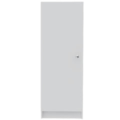 Belleria Single Door Pantry Storage Cabinet with Four Interior Shelves -White