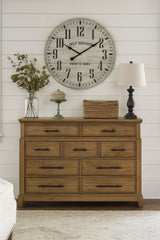 9-Drawer Dresser - Caramel finish