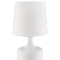 17.25" Tall "Cheru" Modern Mid-Century Touch On Table Lamp, Powder White