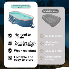 3.65m PVC folding pool (not inflatable) bathes and cools in summer, suitable for outdoor patio beach garden