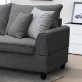 Gabriella 99"W Gray Fabric Sectional Sofa with Left-Facing Chaise and Storage Ottoman