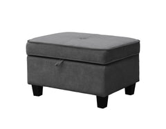 Gabriella 99"W Gray Fabric Sectional Sofa with Left-Facing Chaise and Storage Ottoman