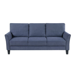 Modern Contemporary Sofa Set 3pc Blue Upholstered Sofa Loveseat Chair Plush Seat Comfort Durable Solid Wood Living Room Furniture