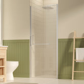29-30" W ×72" H Frameless Pivot Shower Door, Pivot Swing Shower Glass Doors with 1/4"(6mm) SGCC Clear Tempered Glass,Explosion-Proof Film, Reversible Installation, Brushed Nickel