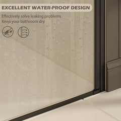 27-28" W ×72" H Frameless Pivot Shower Door, Pivot Swing Shower Glass Doors with 1/4"(6mm) SGCC Clear Tempered Glass,Explosion-Proof Film, Reversible Installation, Matte Black