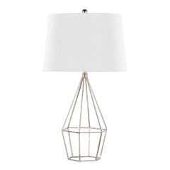 Diana 29" Contemporary Metal Table Lamp in Polished Nickel with Black Satin Shade from Grandview Gallery by LumiSource - Set of 2