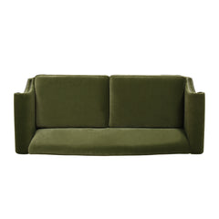 Elaine 77" Camel Back Small Space Sofa, Olive Green Performance Velvet