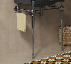 VICI 28" Freestanding Bathroom Console Iron Leg, NO Basin and Faucet, Chrome