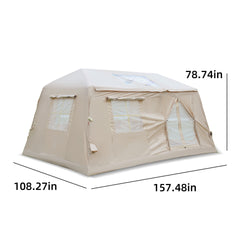 11 m ² Inflatable Tents for Camping, Blow Up Tent with Hand Pump, Easy Setup InflatableTent 4 Season Tent, Waterproof Oxford Air Glamping Tents for Camping Adult 4/6/8 Person
