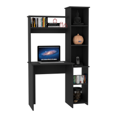 Desk Logan, Five Cubbies, Black Wengue Finish