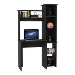 Desk Logan, Five Cubbies, Black Wengue Finish