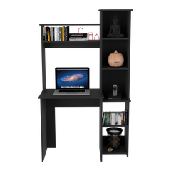 Desk Logan, Five Cubbies, Black Wengue Finish