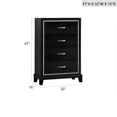 Livingston G02850-CH 4 Drawer Chest Black