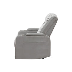 Duran Grey Power Recliner with Power Headrest and LED