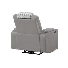 Duran Grey Power Recliner with Power Headrest and LED