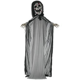 Outsunny 74" Life Size Outdoor Halloween Decorations Skeleton Witch, Animated Prop Animatronic Decor with Sound and Motion Activated, Light Up Eyes and Chest, Howling and Chain Sound