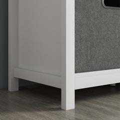 HOMCOM Shoe Storage Bench with Cushioned Seat, Entryway Bench Seat with 2 Drawers and Adjustable Shelf for Hallway, White