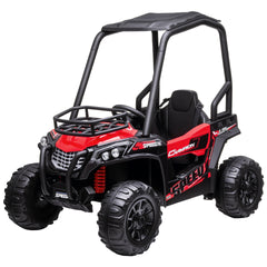 Aosom 12V Kids UTV with Music, Lights, MP3/USB, Suspension System, Remote Control, Red