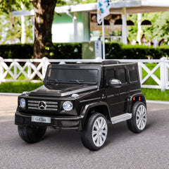 Aosom 12V Mercedes Benz G500 Licensed Kids Electric Car with Remote Control, Headlights, Music, Suspension, Storage, Black