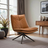 Oakland Cognac Vegan Leather Swivel Chair