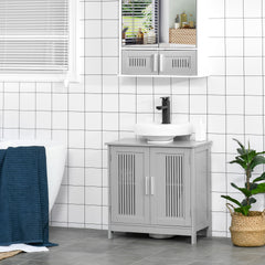 kleankin Under Sink Pedestal Storage Bathroom Cabinet, Gray