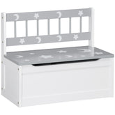 Qaba Toddler Toy Box Storage Bench with Large 27 Liter Interior, Kids Storage Bench Seat with Storage for Toddler Playroom Furniture, Kids Bedroom Furniture, Toy Organizer and Storage Bin, Gray