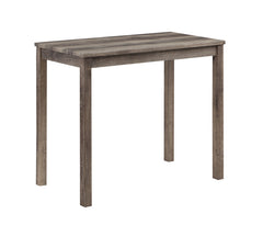 Lusso Brown 3 Piece Counter Height 42" Pub Table Set with Tufted Creamy White Linen Stools