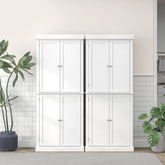 HOMCOM 72" Kitchen Cabinet, Pantry Storage Cabinet with Doors and Shelves, Freestanding Food Pantry Cabinet, White