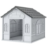 PawHut Pet House Water Resistant Puppy Shelter with Door for Indoor Outdoor, Easy to Assemble, for Small/Medium Dogs, Gray