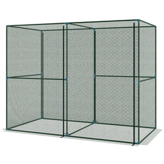Outsunny Walk-in Crop Cage, Plant Protectors from Animals with Roll Up Zippered Door, 7.9' x 3.9' x 6.1', Green