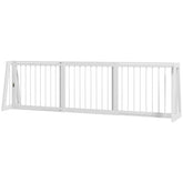 PawHut 28"-75" Freestanding Wooden Pet Gate with Support Feet & Non-Slip Mats for Indoor, Stairway, Doorway, White