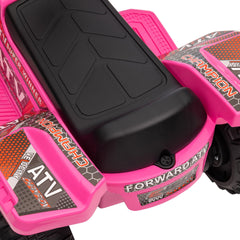 Aosom Kids Four Wheeler Ride on Car, Motorized Quad, 6V Battery Powered Electric Quad with Songs for 18-36 Months, Pink