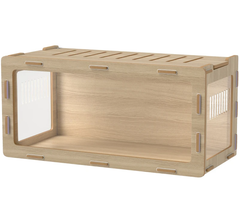 Hamster Cage with Easy View , Air Vents & Openable Roof, Oak