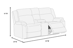Modern 2pc Living Room Set 1x Loveseat 1x Recliner Corduroy Fabric Upholstered Pillow Arms Cushion Back Ash Finish Primary living Room Furniture