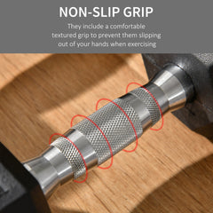 Soozier Hex Rubber Dumbbell Set for No Rolling