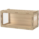 PawHut Hamster Cage with Easy View Acrylic Panels, Air Vents & Openable Roof, for Gerbil, Guinea Pig, 39" x 20" x 18.5", Oak