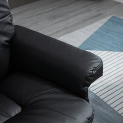 HOMCOM PU Leather Recliner Chair with Ottoman, Swivel Recliner and Ottoman with Round Wrapped Base for Living Room, Black