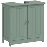 HOMCOM Bathroom Vanity Cabinet, Under Sink Bathroom Cabinet with 2 Doors and Adjustable Shelf, Dark Green