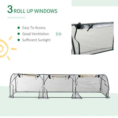 Outsunny 11.5' L x 3.25' W x 2.5' H PVC Metal Tunnel Garden Greenhouse Kit